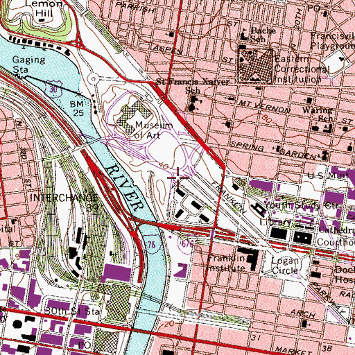 Topographic Map of River Field, PA