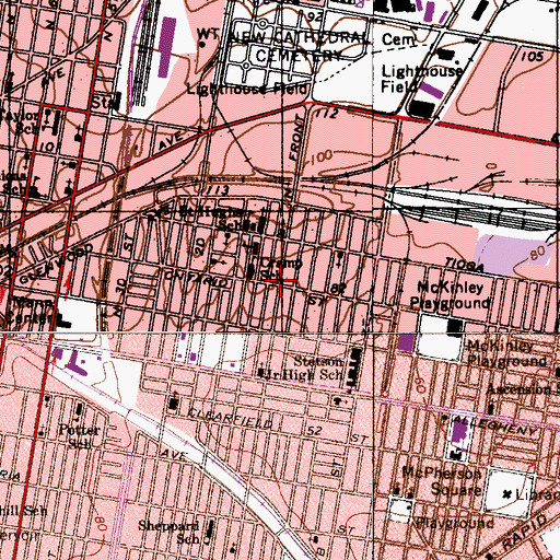Topographic Map of Schmidt Playground, PA