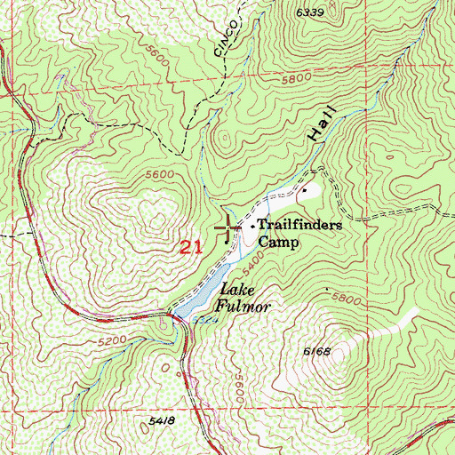 Topographic Map of Trailfinders Camp, CA