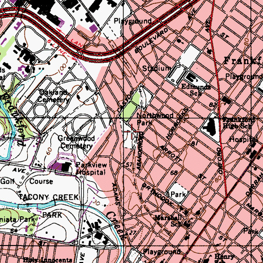 Topographic Map of Simpson Playground, PA