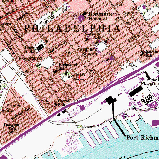 Topographic Map of Stokley Playground, PA
