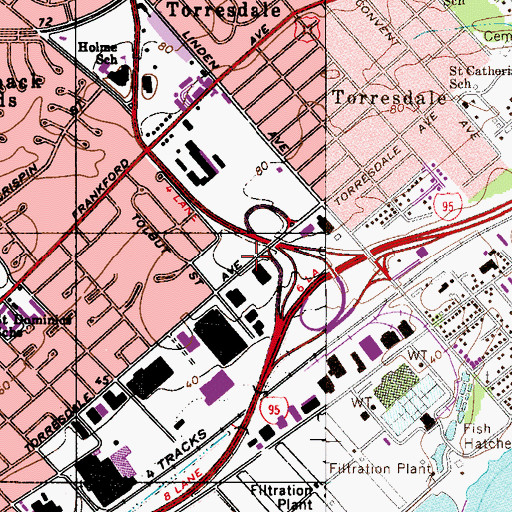 Topographic Map of Trumbette Playground, PA