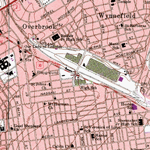 Topographic Map of Tustin Playground, PA