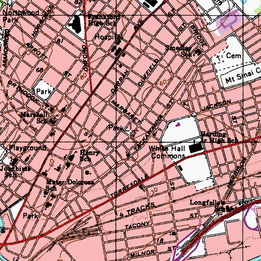 Topographic Map of Wilmot Park Playground, PA