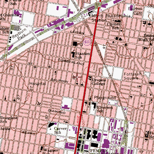 Topographic Map of Winchester Commons Playground, PA
