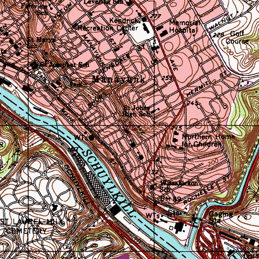 Topographic Map of Wissahickon Neighbors Playground, PA