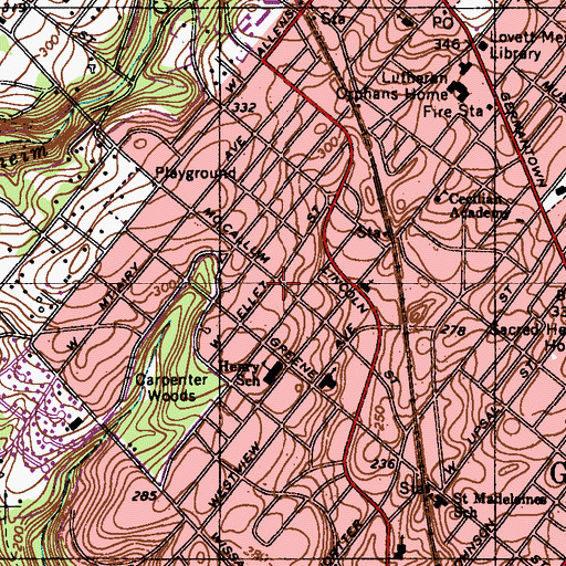 Topographic Map of Wolf Park, PA