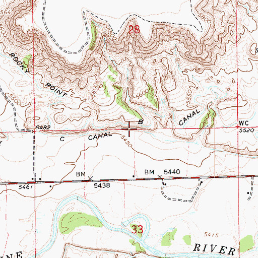 Topographic Map of Rocky Point C Canal, UT