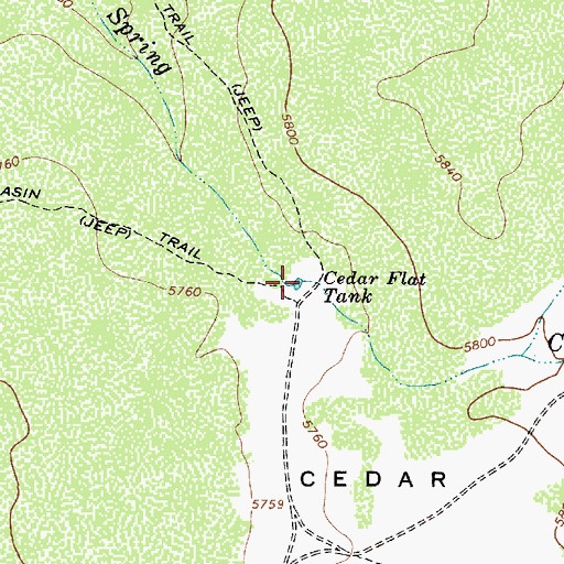 Topographic Map of Cedar Flat Tank, AZ