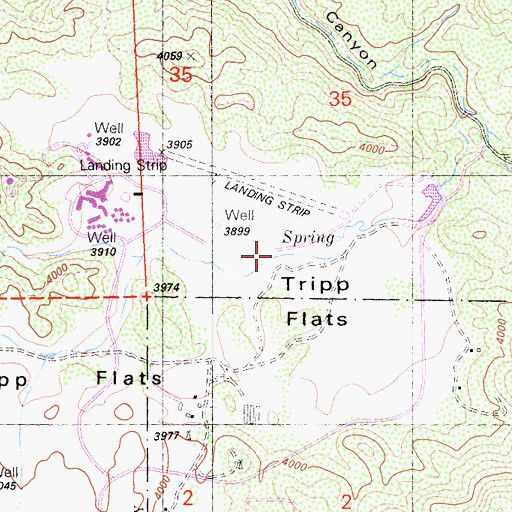 Topographic Map of Tripp Flats, CA