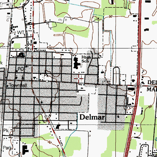 Topographic Map of Saint Stephen's United Methodist Church, DE