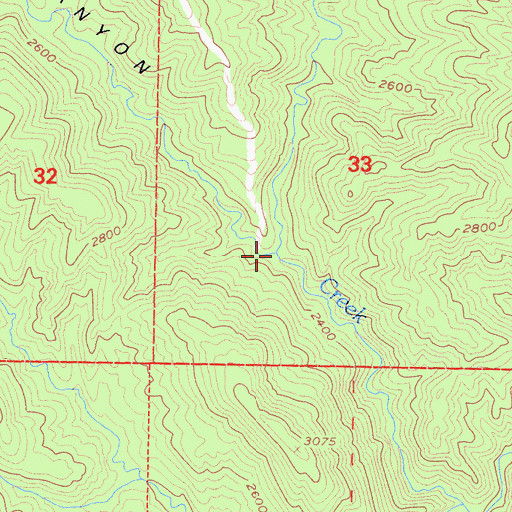 Topographic Map of Trough Canyon, CA
