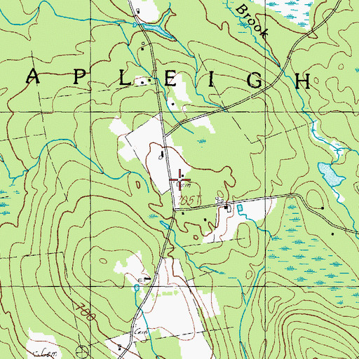 Topographic Map of Abbott Cemetery, ME
