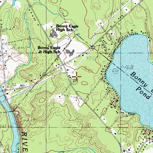 Topographic Map of Bonny Eagle Cemetery, ME