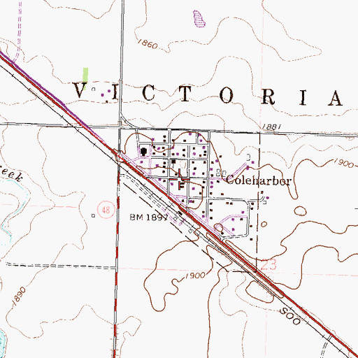 Topographic Map of Coleharbor Post Office, ND