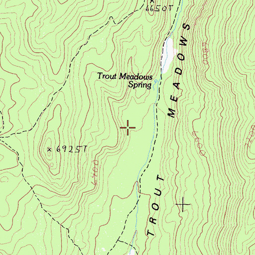 Topographic Map of Trout Meadows, CA