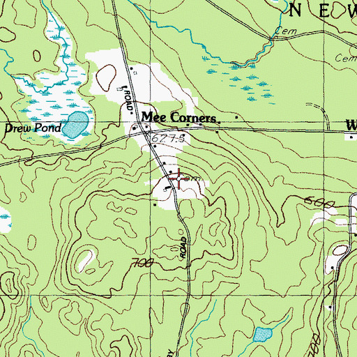 Topographic Map of Carleton Ham Cemetery, ME