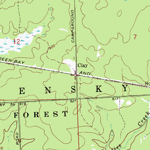 Topographic Map of Clay (historical), WI