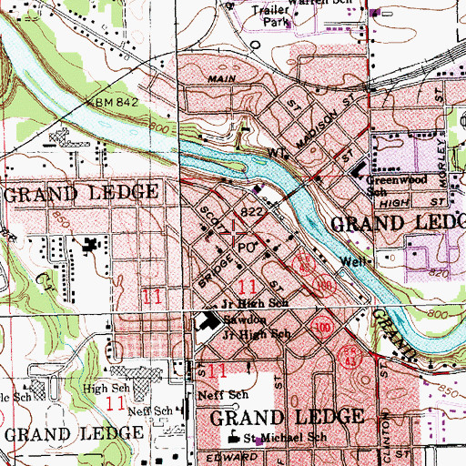 Topographic Map of Sun Theatre, MI
