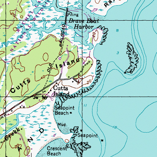 Topographic Map of Chauncey Cutts Lot, ME