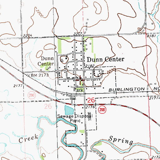 Topographic Map of Dunn Center Post Office (historical), ND