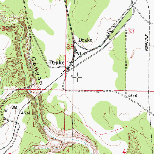 Topographic Map of Cedar Glade Cemetery, AZ