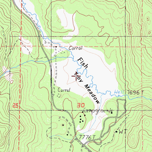 Topographic Map of Troy Meadow, CA