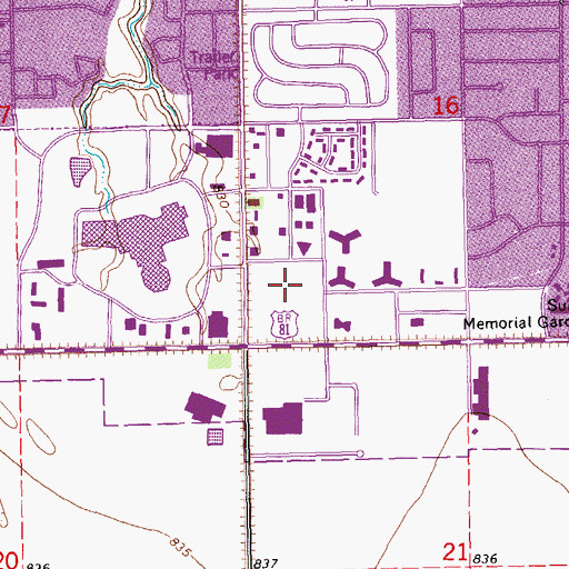 Topographic Map of Grand Forks Post Office, ND