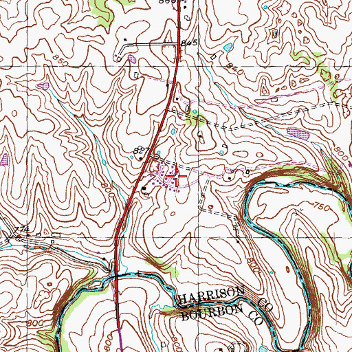 Topographic Map of Cedar Brook, KY