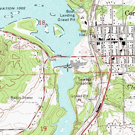 Topographic Map of Cornell Hydro Generating Station, WI