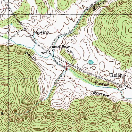 Topographic Map of Beech Bottom (historical), KY