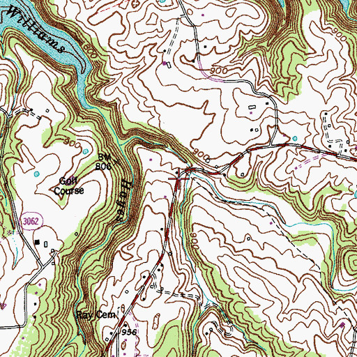 Topographic Map of Williams Creek (historical), KY