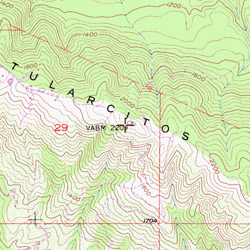 Topographic Map of Tularcitos Ridge, CA