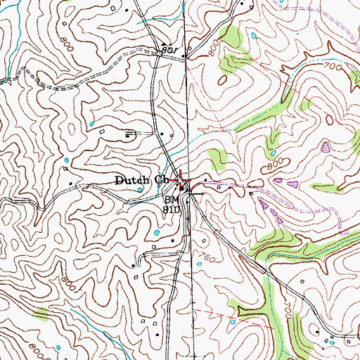Topographic Map of Dutch Chapel (historical), KY