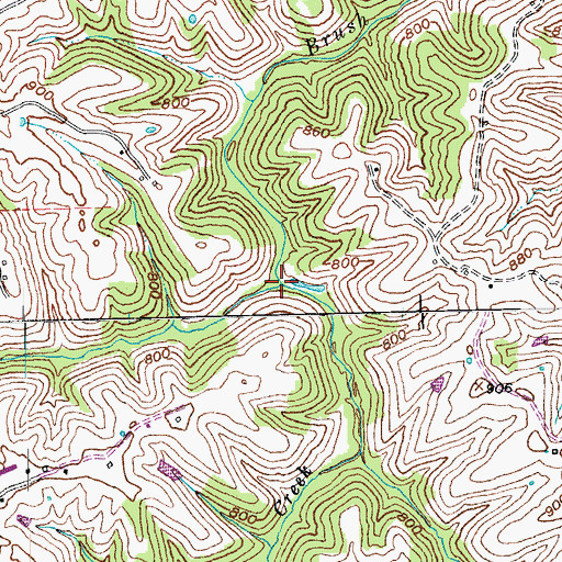 Topographic Map of Bond Branch, KY