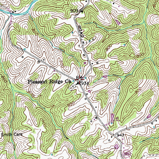 Topographic Map of Lower Sweet Owen (historical), KY
