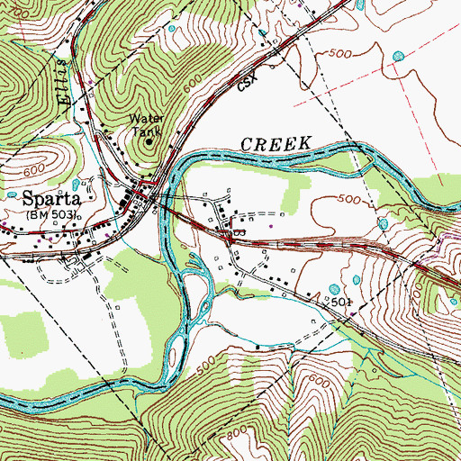 Topographic Map of Old Sparta, KY