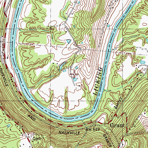 Topographic Map of Big Bend (historical), KY