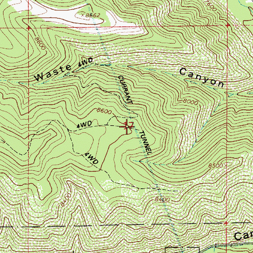 Topographic Map of Currant Tunnel, UT