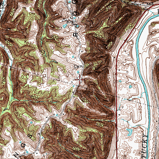 Topographic Map of Kings Ridge, KY