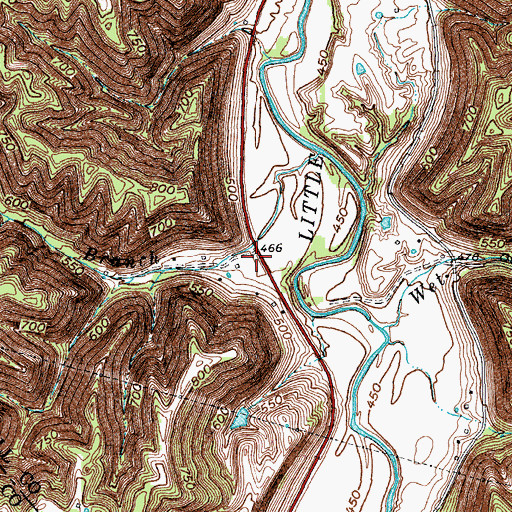 Topographic Map of Little Kentucky (historical), KY
