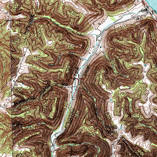 Topographic Map of Notch Lick (historical), KY