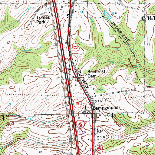Topographic Map of Blackwell (historical), KY