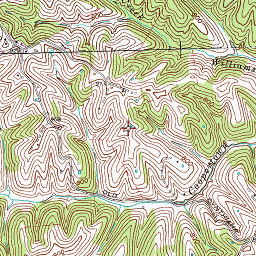 Topographic Map of Coopertown Hill, KY