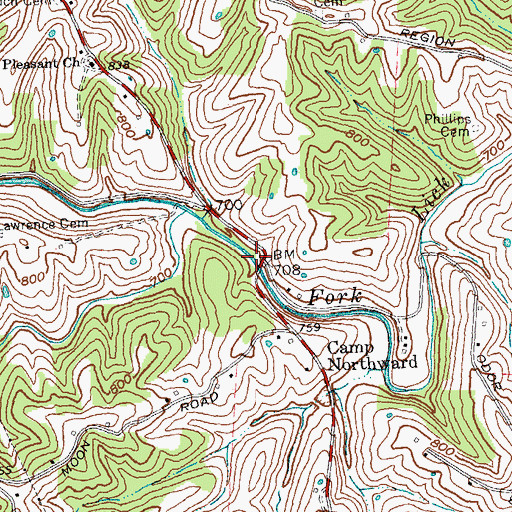 Topographic Map of Odors Bottom, KY