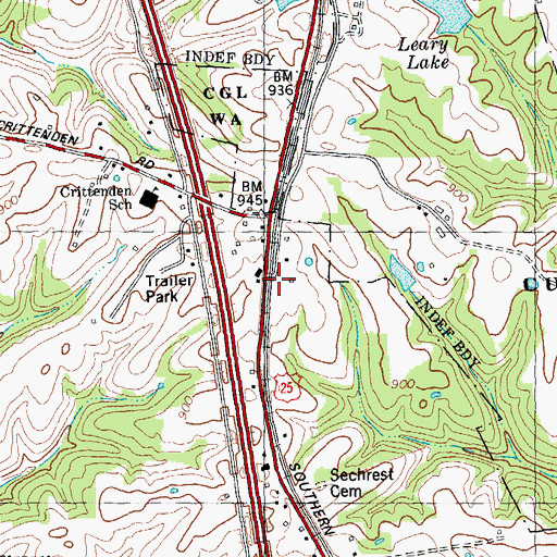 Topographic Map of The Wells (historical), KY