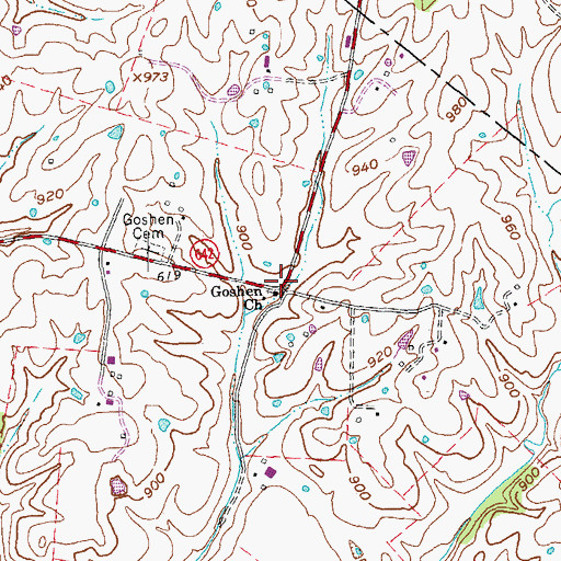 Topographic Map of Goshen, KY