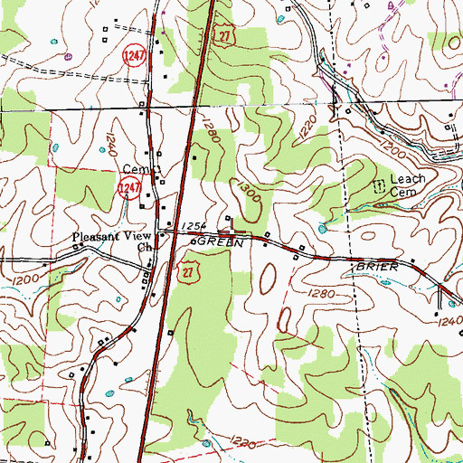 Topographic Map of Greenbriar (historical), KY