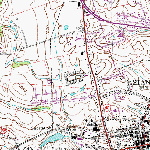 Topographic Map of Harmon Heights, KY