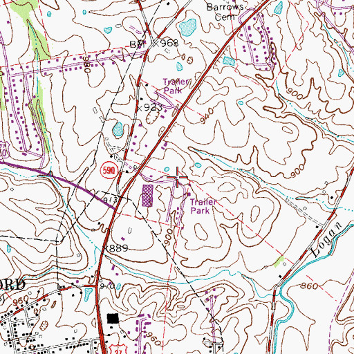 Topographic Map of Morgan Manor Addition, KY